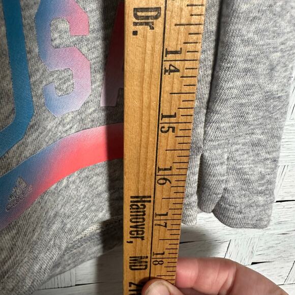 Adidas womens drawstring shorts jersey knit gray USA activewear casual plus size - Picture 6 of 12